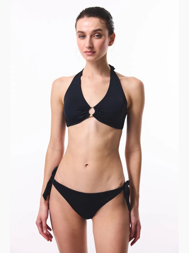 Clean hot haut de bikini gainant à nouer au cou penti Noir - Kiabi