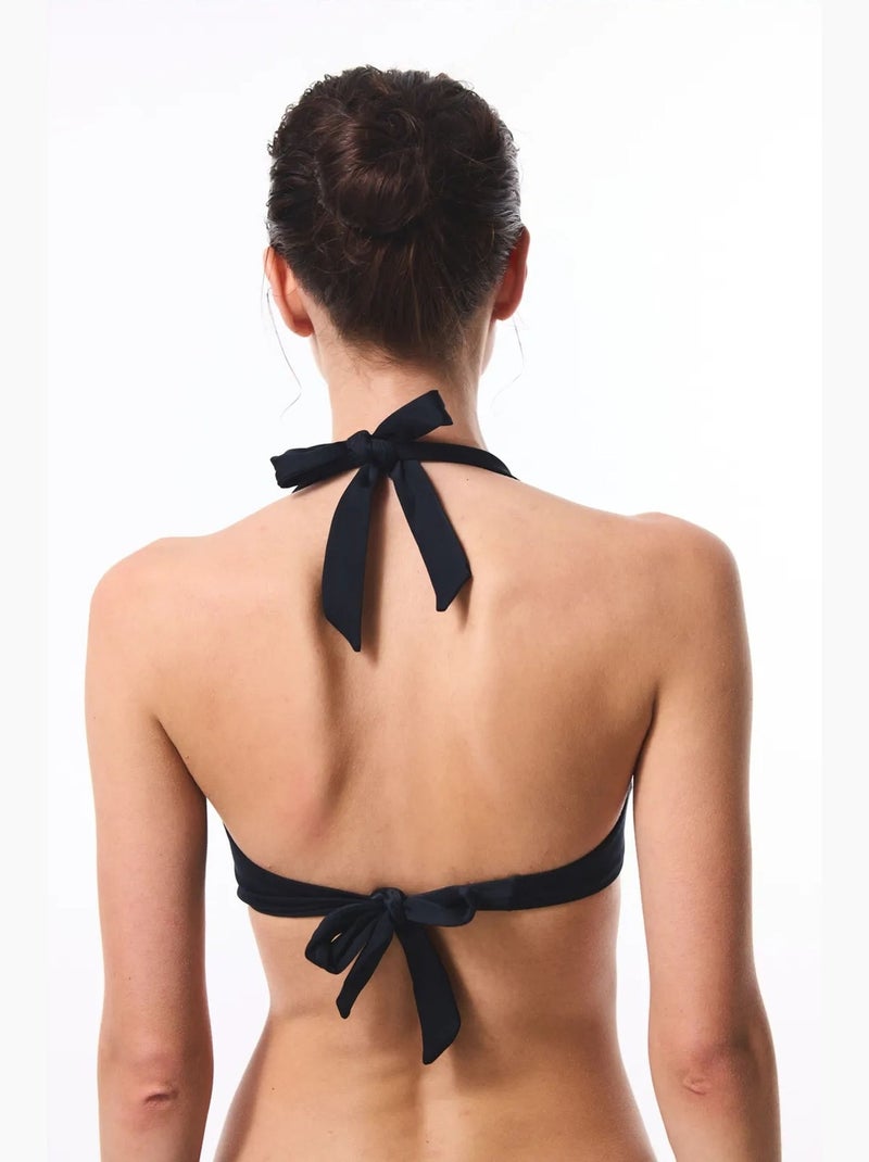 Clean hot haut de bikini gainant à nouer au cou penti Noir - Kiabi