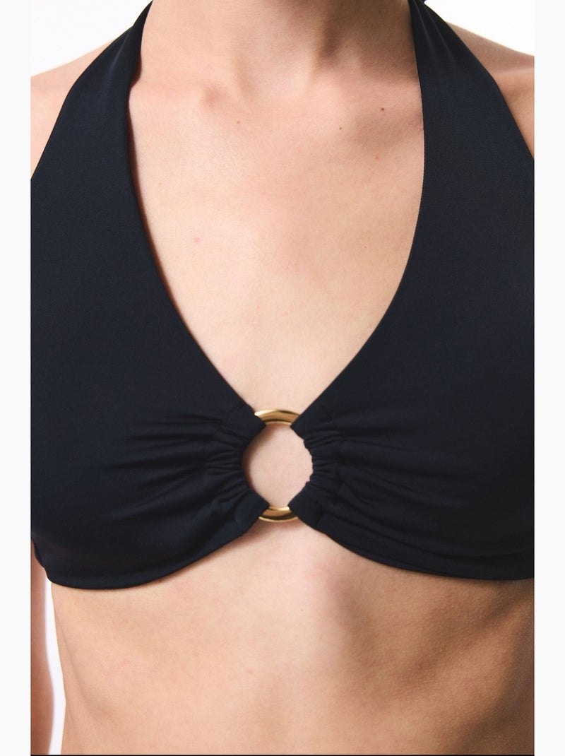 Clean hot haut de bikini gainant à nouer au cou penti Noir - Kiabi
