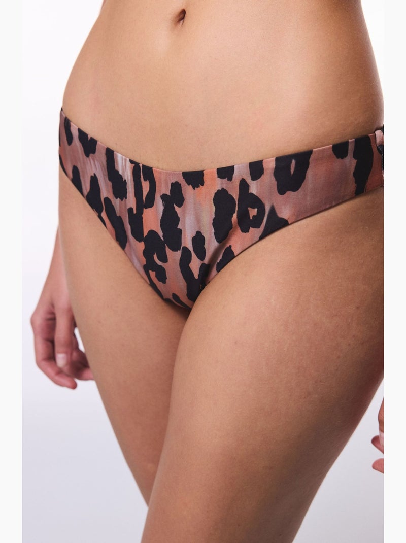 Clove minimalistische snit luipaardprint super brazilian bikinibroekje penti Zwart - Kiabi