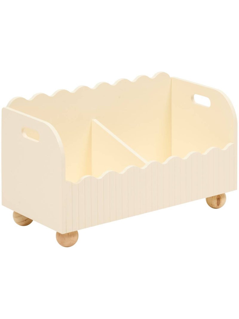 Coffre de rangement enfant 2 compartiments à poignées BOULI Beige - Kiabi
