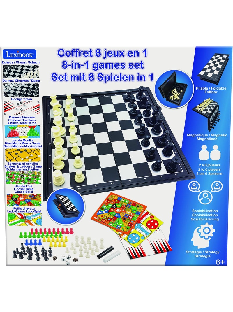 Coffret 8 jeux de société avec pions magnétiques Noir - Kiabi