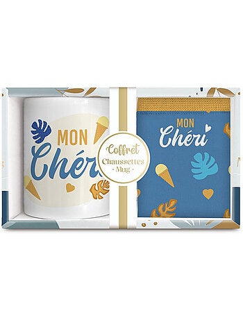 Coffret cadeau mok en chaussettes 'Mon Chéri' – CMP