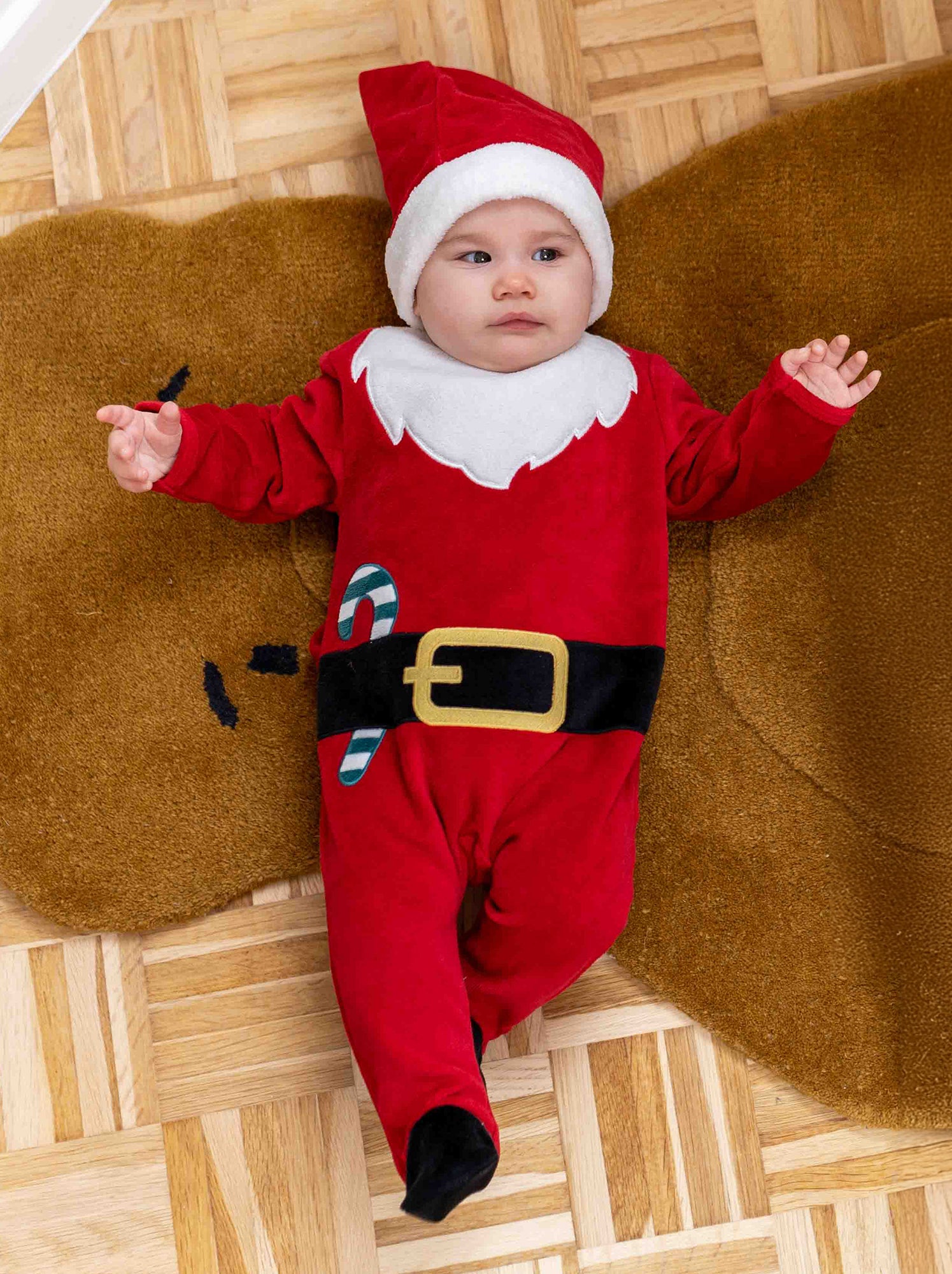 Pyjama Costume De Noël Pour Bébé – Chaud Et Doux – Motifs Festifs – Taille 1 à 18 Mois – Idéal Premier Noël Et Photos