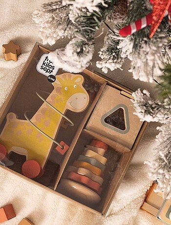 Coffret de 3 jouets d'éveil en bois