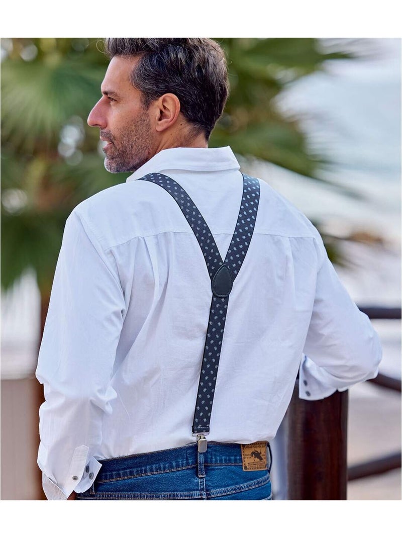 Coffret de bretelles micro-motifs  - atlas for men Bleu marine - Kiabi