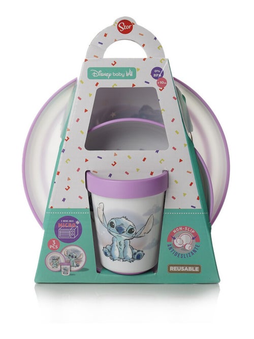 Coffret repas 3 pièces gobelet + bol + assiette antidérapants lilo et stitch - Kiabi Coffret repas 3 pièces gobelet + bol + assiette antidérapants lilo et stitch - Kiabi