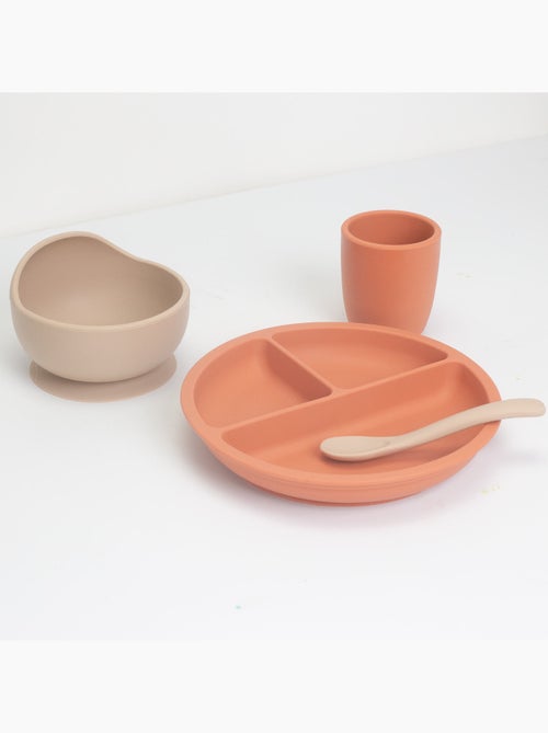 Coffret repas en silicone pour bébé - 4 pièces - Kiabi
