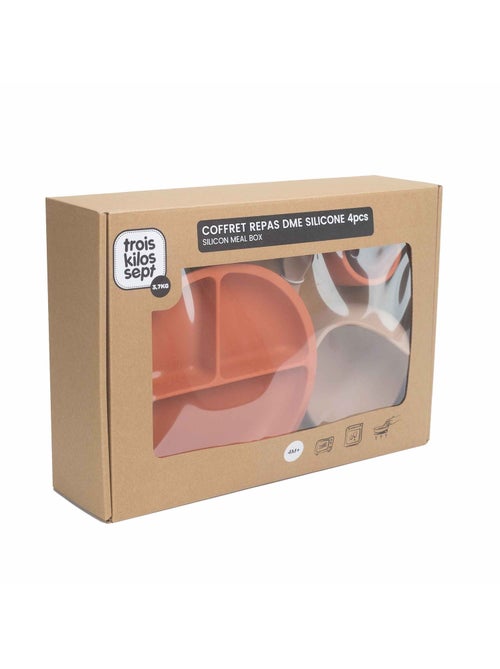 Coffret repas en silicone pour bébé - 4 pièces - Kiabi