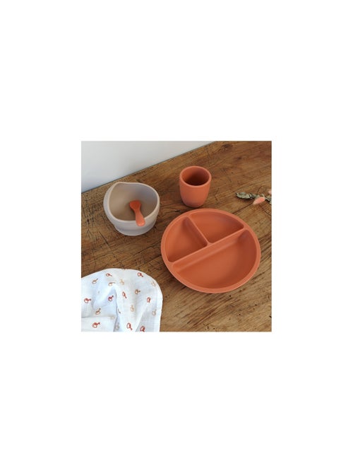 Coffret repas en silicone pour bébé - 4 pièces - Kiabi