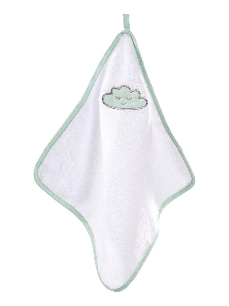 Coffret sortie de bain bébé en coton nuage brodé 'Happy Cloud' ROBA Blanc Vert clair - Kiabi