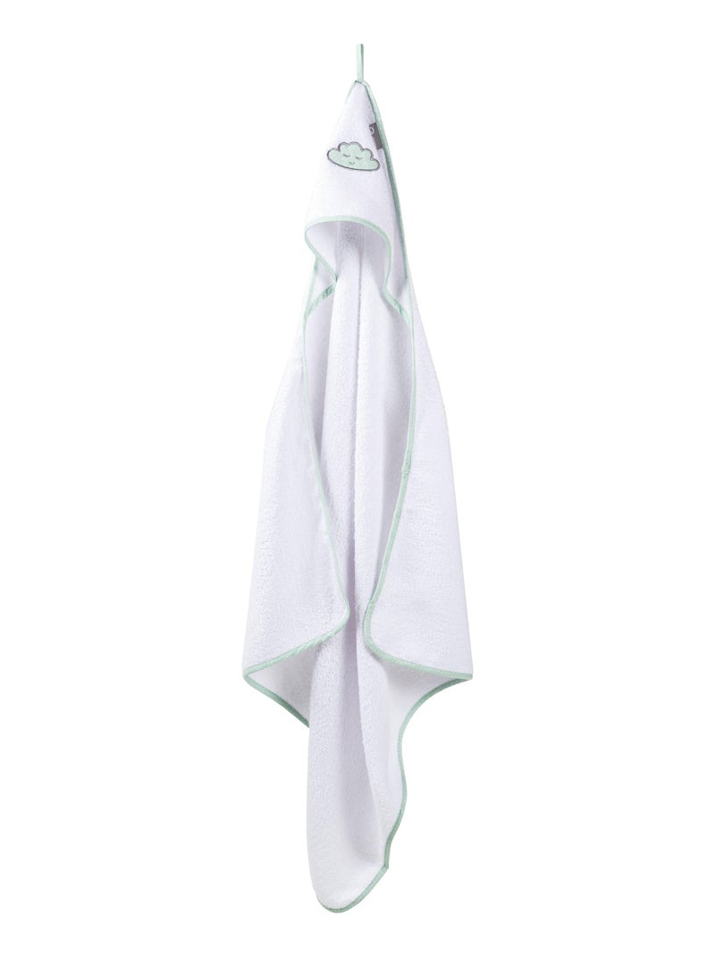 Coffret sortie de bain bébé en coton nuage brodé 'Happy Cloud' ROBA Blanc Vert clair - Kiabi