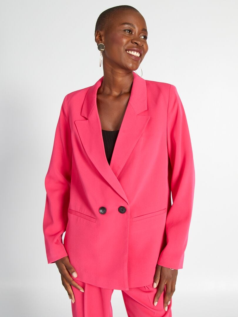 Tuopuda Trenchcoat voor dames, dubbele rij knopen, waterdichte jassen, lang, omgeslagen kraag, klassiek, winddicht, licht, casual, getailleerde jassen, Rood, XL