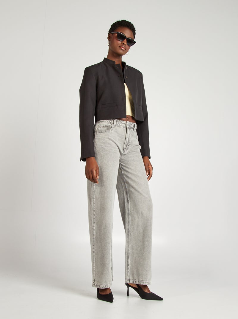 Colbertjasje met maokraag zwart - Kiabi