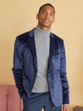 Colbertjasje van velours BLAUW - Kiabi