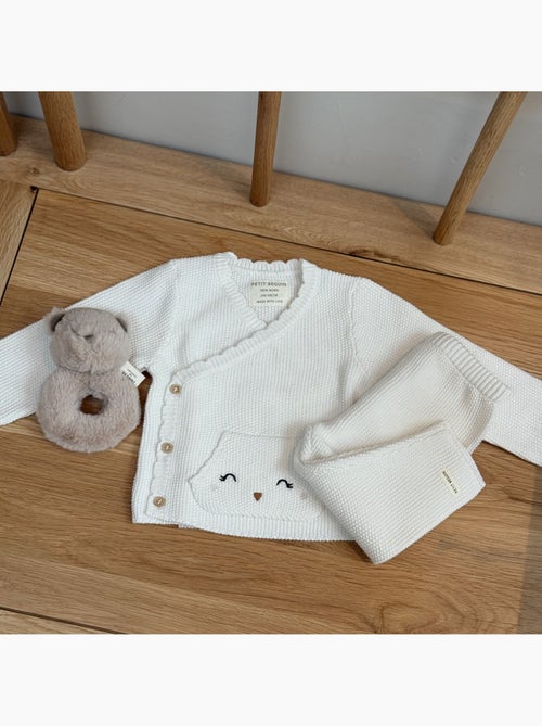Colette baby set bestaande uit een gebreid vestje en een broekje. - Kiabi