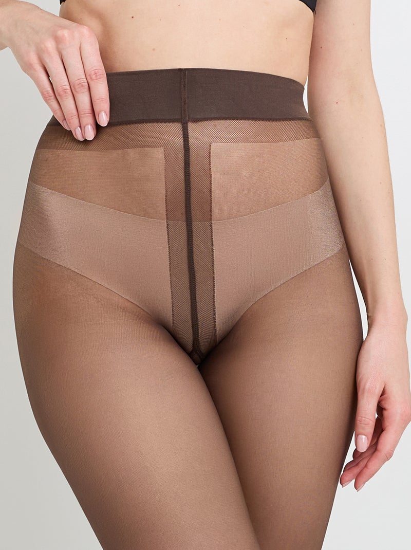 Collant durable 15 deniers colin - rougegorge lingerie Marron - Kiabi