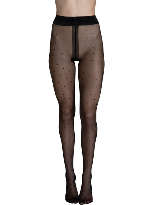 Collants 20 den à pois fashion dots noir - Kiabi