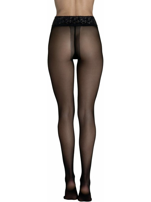 Collants 30 den transparents ceinture décorative selection noir - Kiabi