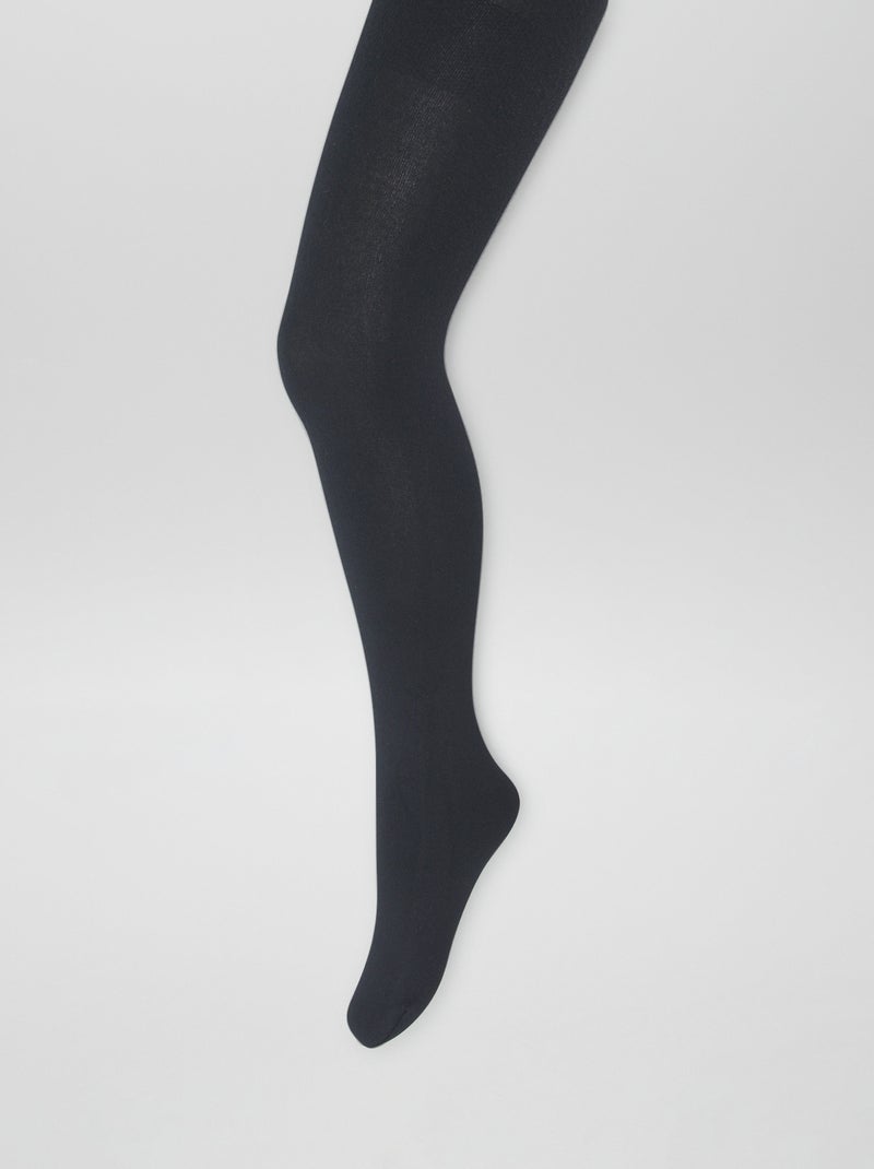 Collants chaud doublure en polaire noir - Kiabi