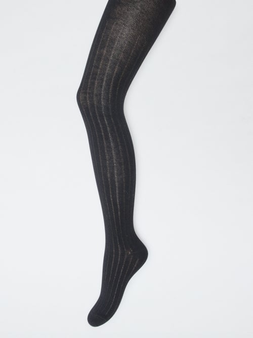 Collants chauds en maille côtelée - Lot de 2 - Kiabi