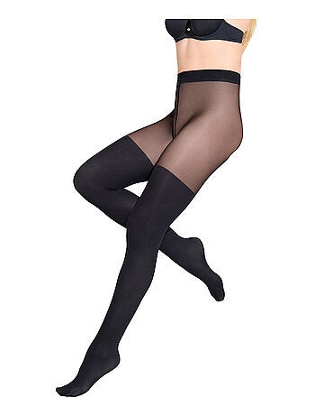Collants effet bas superposés genoux fashion edgy