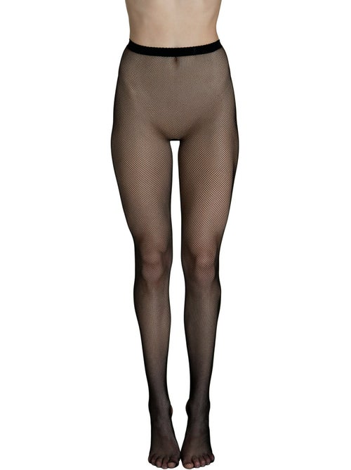 Collants en résille sans coutures fashion net noir - Kiabi