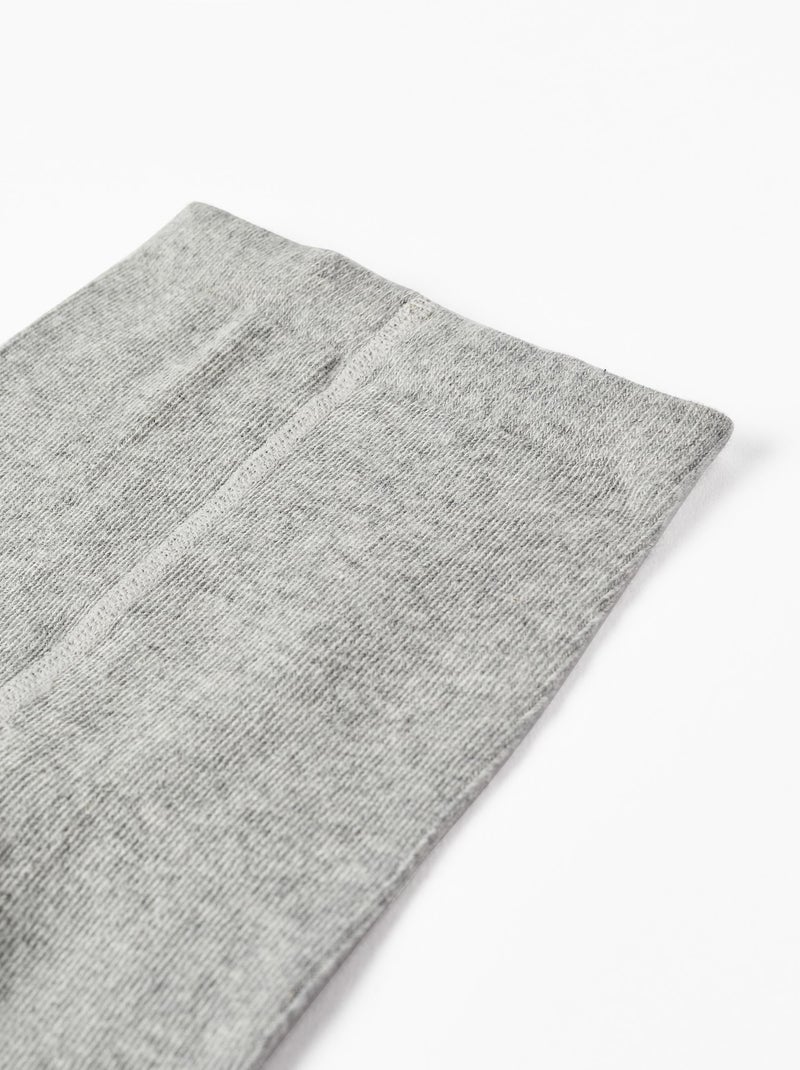 Collants en tricot de coton Gris clair - Kiabi