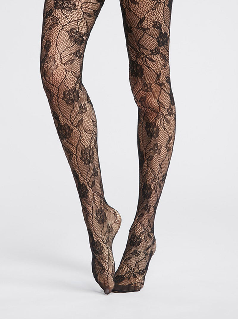 Collants 'fleurs' 'DIM' noir - Kiabi