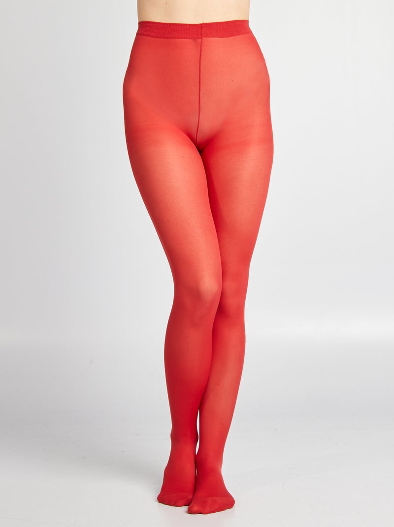 Collants légers 40D Rouge - Kiabi