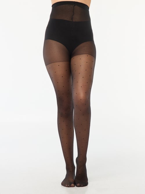 Collants plumetis à pois - 30D - Kiabi