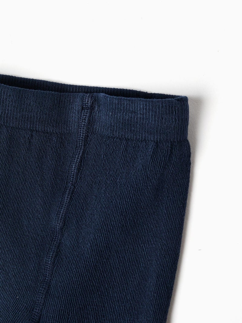 Collants unis de maille anti-bouloche Bleu foncé - Kiabi