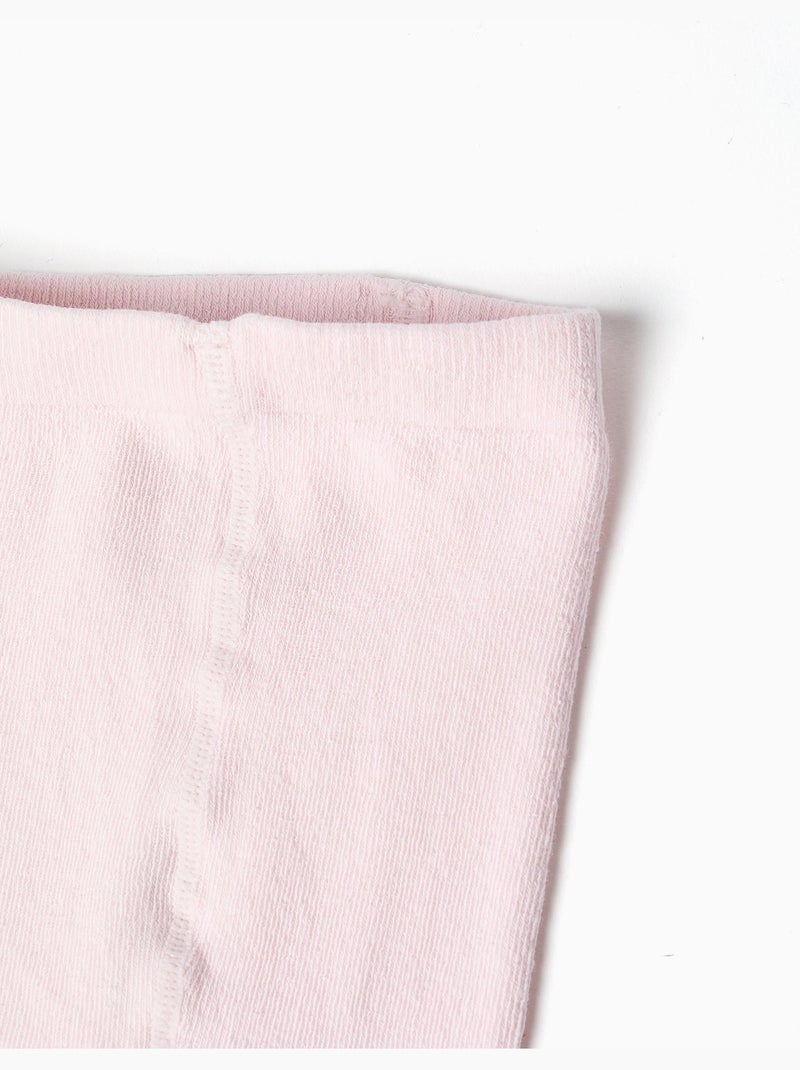 Collants unis en maille anti-bouloche Rose clair - Kiabi