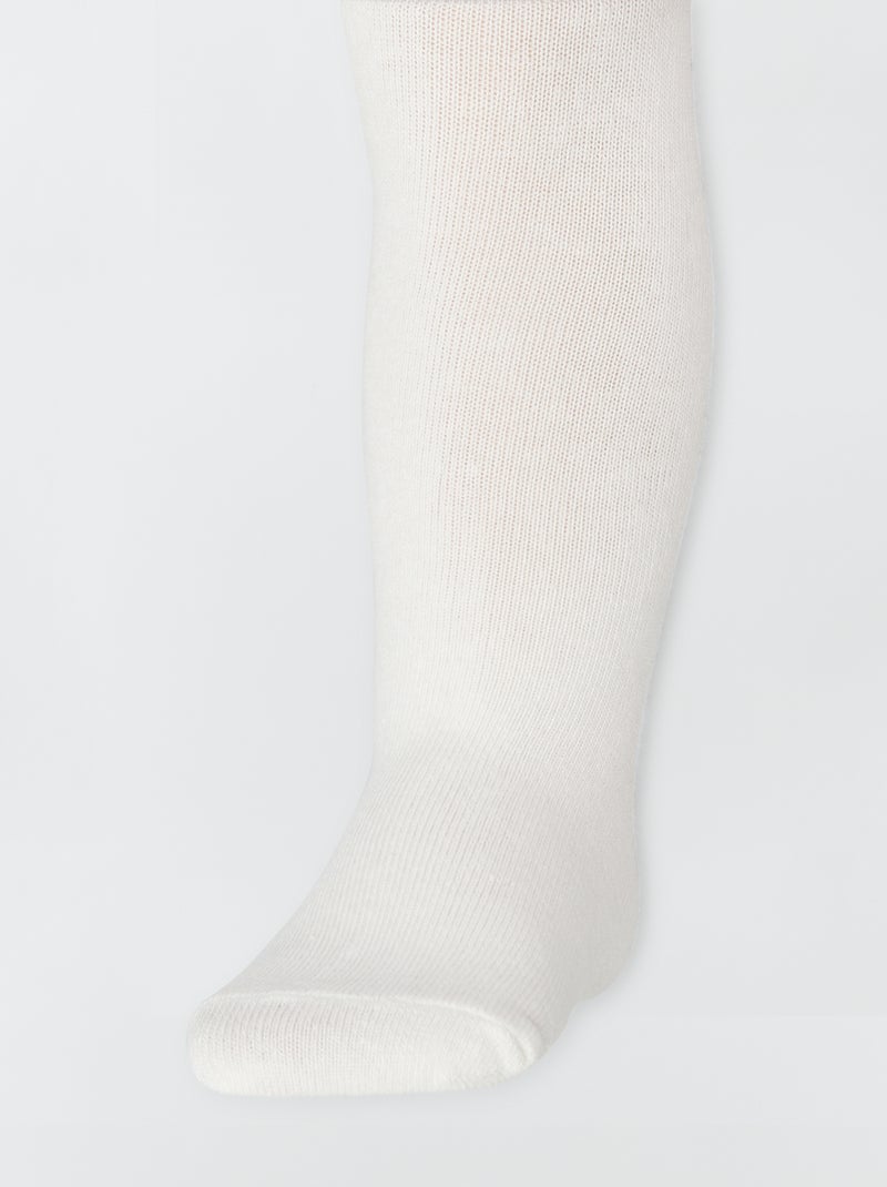 Collants unis et chauds blanc - Kiabi