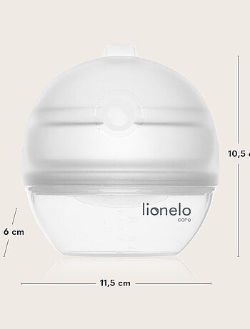 Collecteur et Tire-Lait LIONELO Milky 2en1 - 60 ml - Discret - Mains libre - Sans BPA