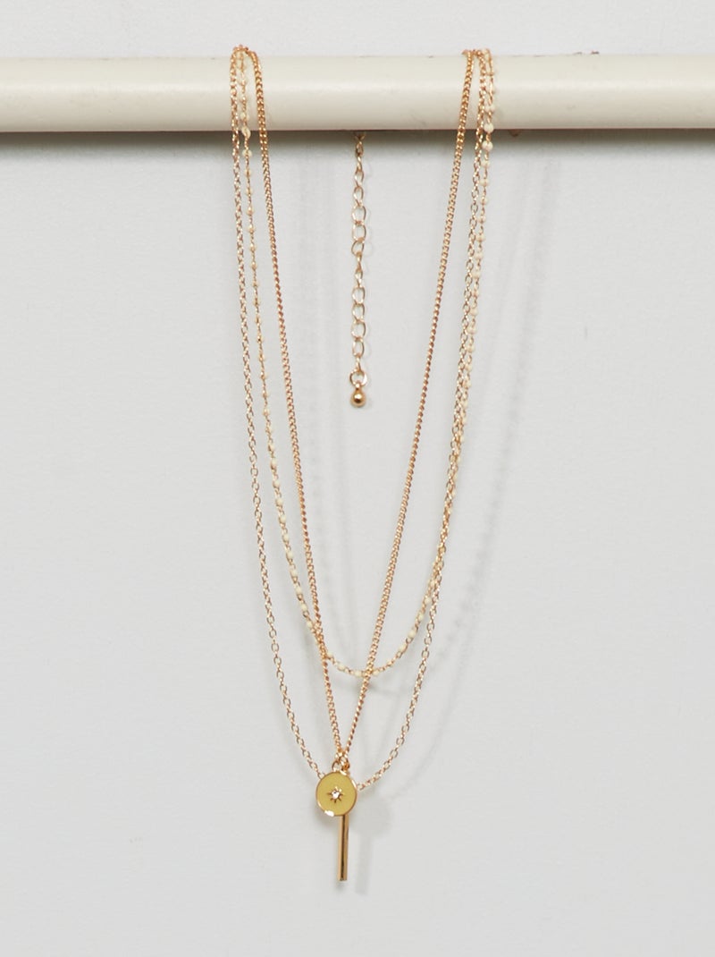 Collier doré 3 rangs or - Kiabi