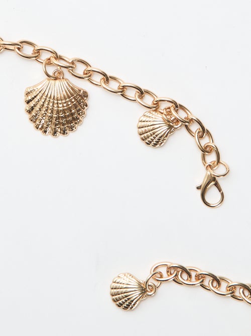 Collier en métal avec médaillons en forme de coquillages - Kiabi
