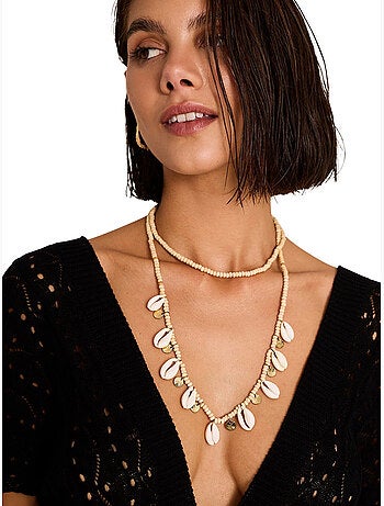 Collier long coquillages complementos