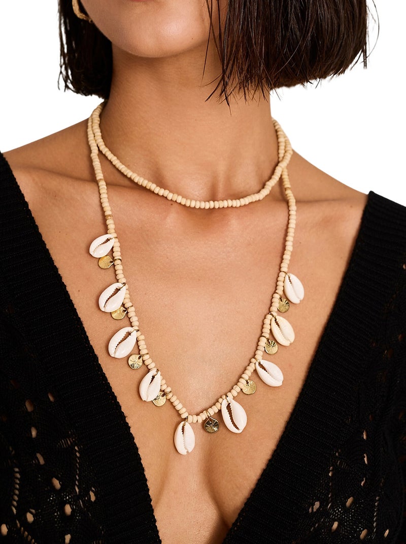 Collier long coquillages complementos Beige - Kiabi