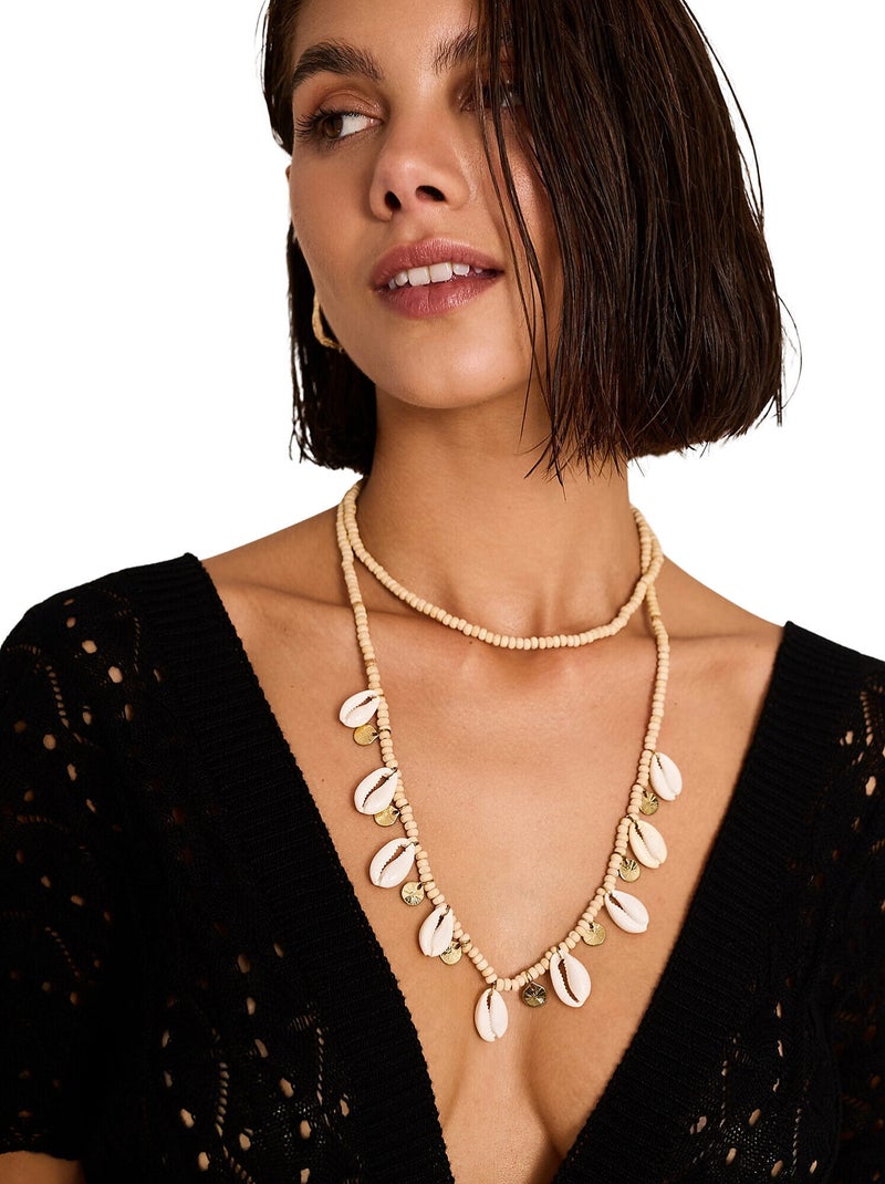 Collier long coquillages complementos Beige - Kiabi