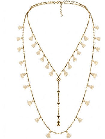 Collier long mini pompons complementos