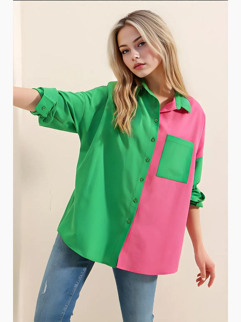 Color block-shirt bdart Groen - Kiabi