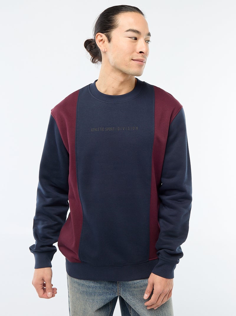 Colorblock sweater in sportswearstijl Blauw - Kiabi