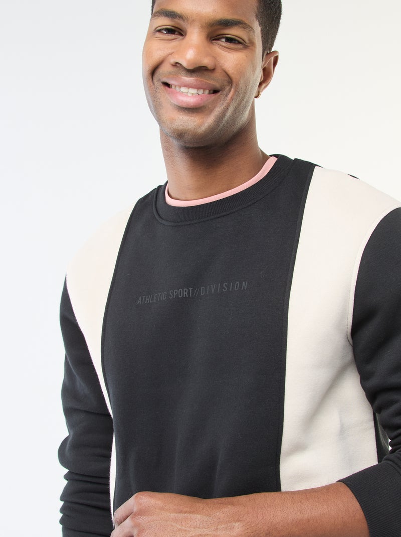 Colorblock sweater in sportswearstijl Grijs - Kiabi