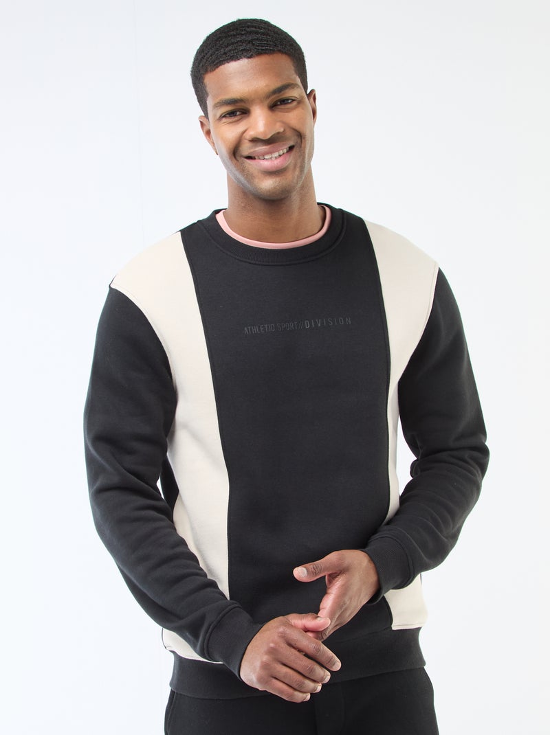 Colorblock sweater in sportswearstijl Grijs - Kiabi