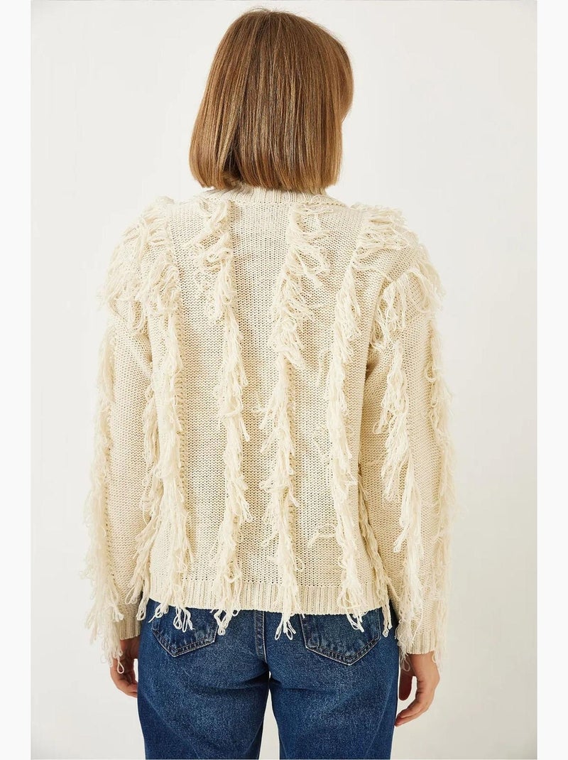 Coltrui met franjes lucci Klei-beige - Kiabi