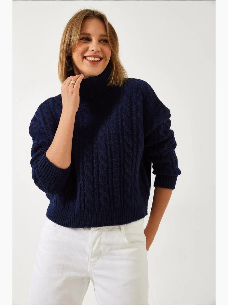 Coltrui met patroonbreisel lucci Marineblauw - Kiabi