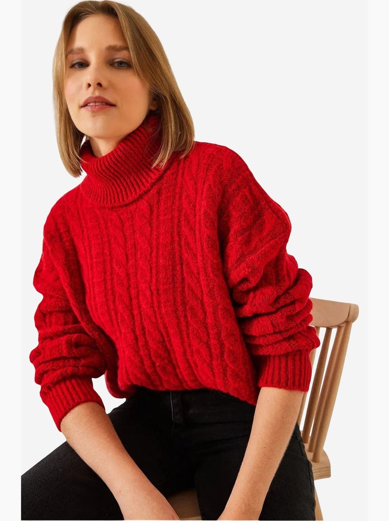 Coltrui met patroonbreisel lucci Rood - Kiabi