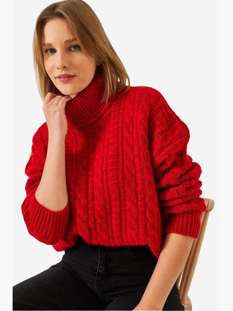 Coltrui met patroonbreisel lucci Rood - Kiabi