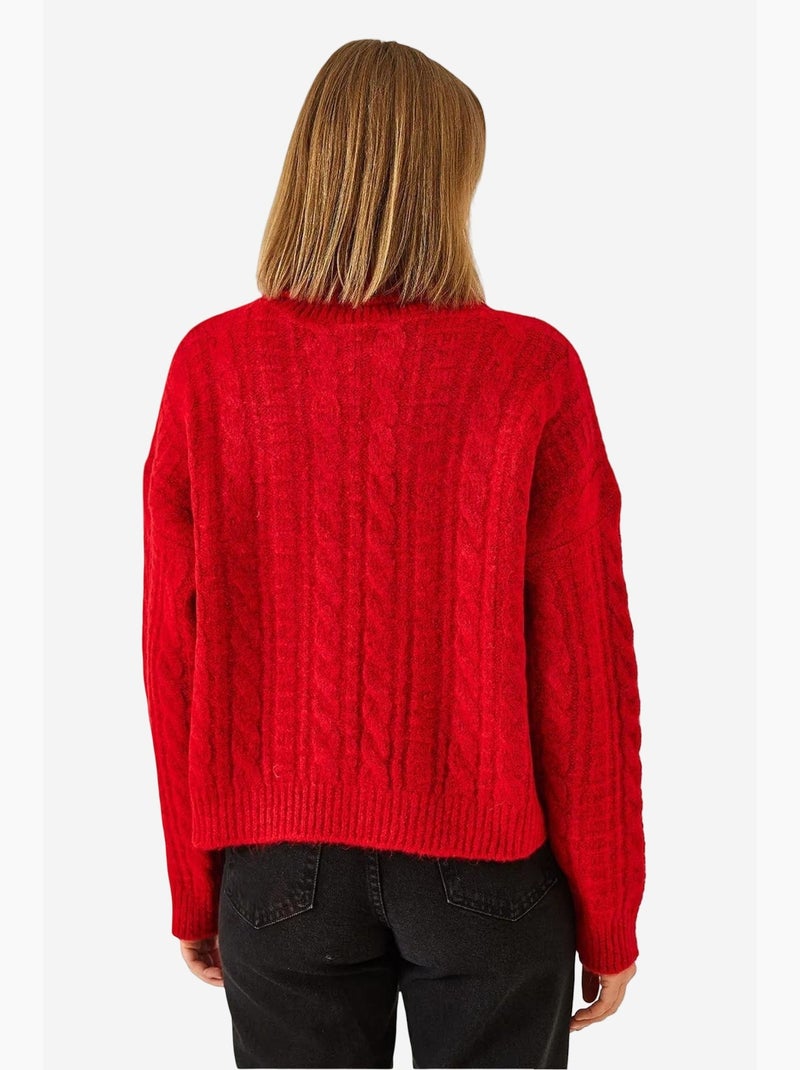 Coltrui met patroonbreisel lucci Rood - Kiabi